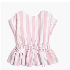 Girls’ cotton-linen shirt and skirt set